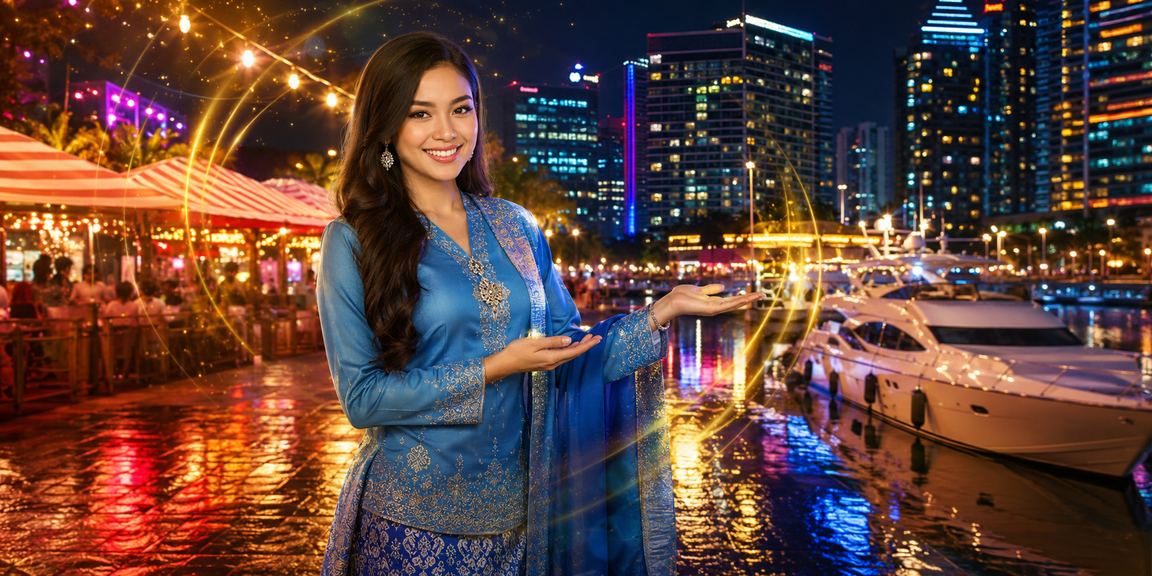 Pengguna Malaysia dalam pakaian tradisional mengakses platform pertaruhan lembu99